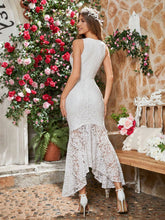 Double Crazy Women's Sleeveless Lace Mermaid Evening Dress